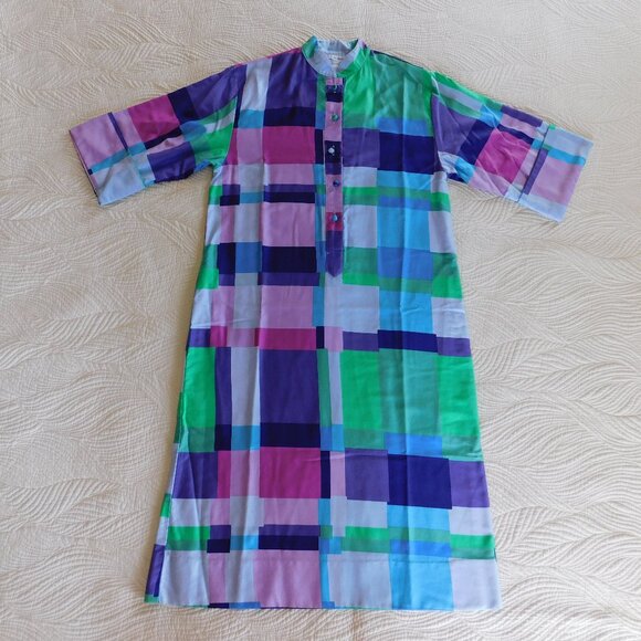 Deadstock Catherine Ogust Penthouse Gallery mod colorblock Forever shirt dress - Picture 2 of 16